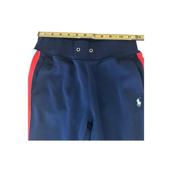 Polo Ralph Lauren Sweatpants XSTP Heavy Striped Logo Preppy Drawstring - Picture 5 of 11